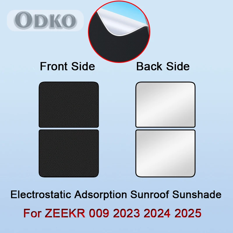 Car Electrostatic Adsorption Sunroof Sunshade Cover For ZEEKR 009 2023 2024 2025 Heat Insulation Skylight Sticker Accessories