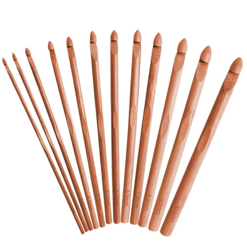 

Small Size Crochet Hooks New Bamboo Wooden Long Crocheting Needles Knitting Needles Sweater