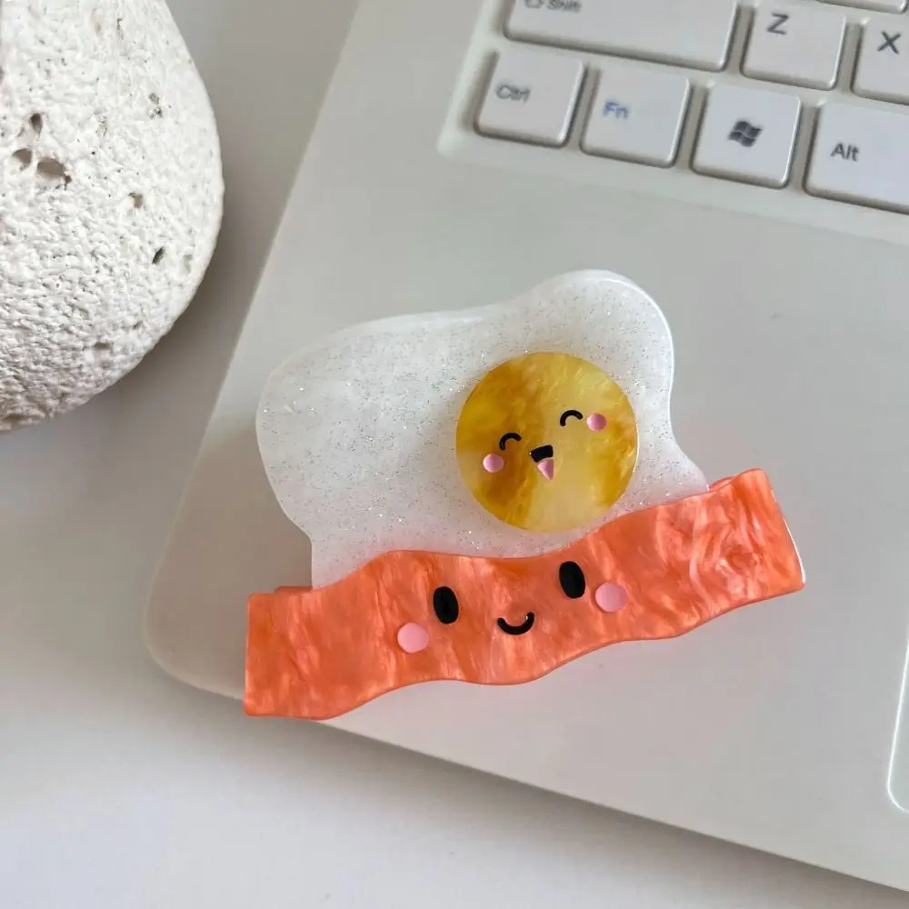 

Creative Cute Croissant Shark Clip Toast Acetic Acid Acetate Hair Crab Clip Sweet Colorful Delicious Food Claw Clip Girls