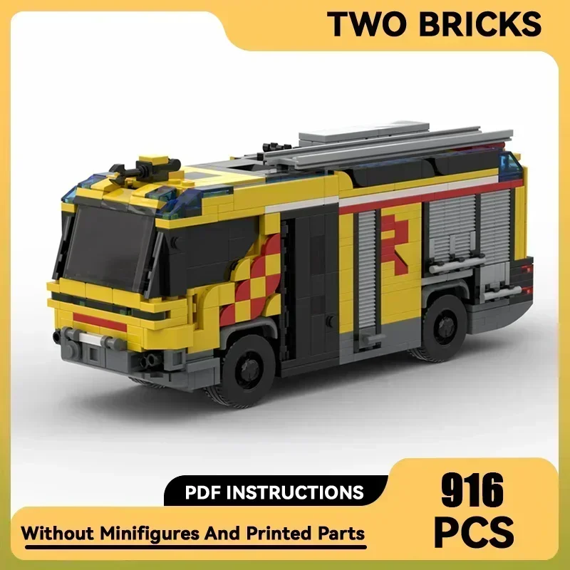 

Car Model Moc Building Bricks Dubai RT Hybrid Fire Truck Engine Technology Modular Blocks Gifts Christmas Toys DIY Sets Assembly