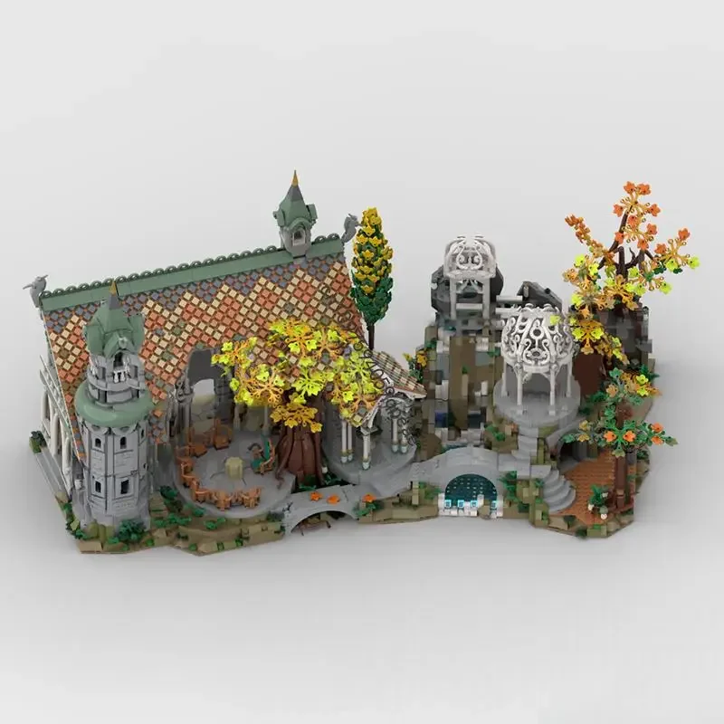 

Новинка, 10864 шт., знаменитая серия фильмов «Кольца», Moc Rivendelled, модель, головоломка на заказ, креативные идеи «сделай сам», детская игрушка, подарок на Рождество и день рождения