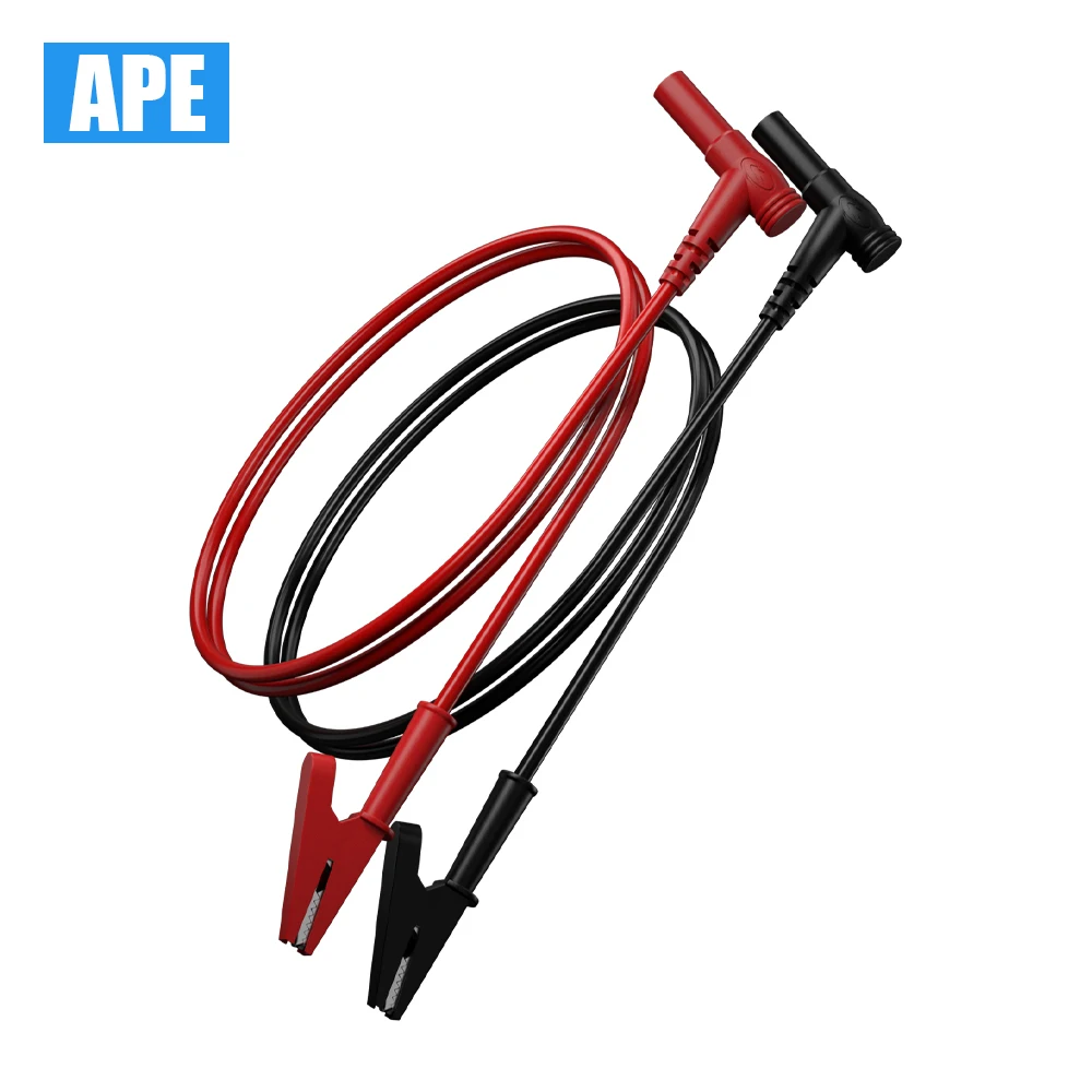 Male Plug to Alligator clip，Right Angle Test Leads, Fully Insulated Plug to Alligator Gels, Clamps, Copper Flexible Cable，tool