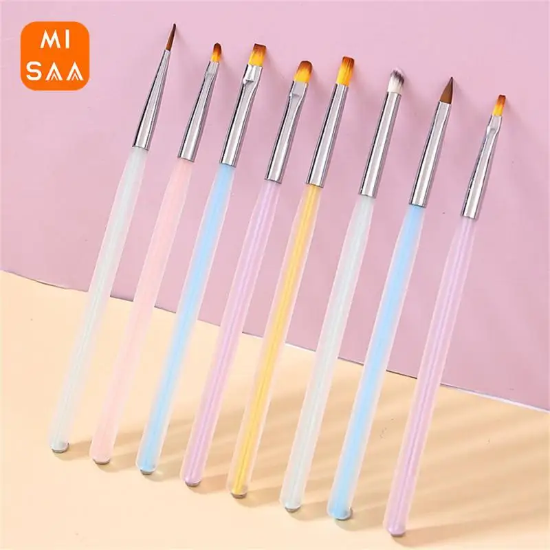 Manicure Pen Drawing Line For Color Painting Aluminum Tube Nail Art Tool Nail Brush Frosted Acrylic Rod Phototherapy Pen