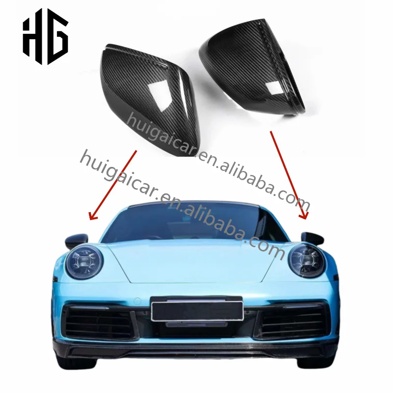 

For Porsche 911 992 Taycan Dry Carbon Fiber Mirror Car Cover Carbon Fiber Mirror Cover Exterior Rear View Caps Rearview Case