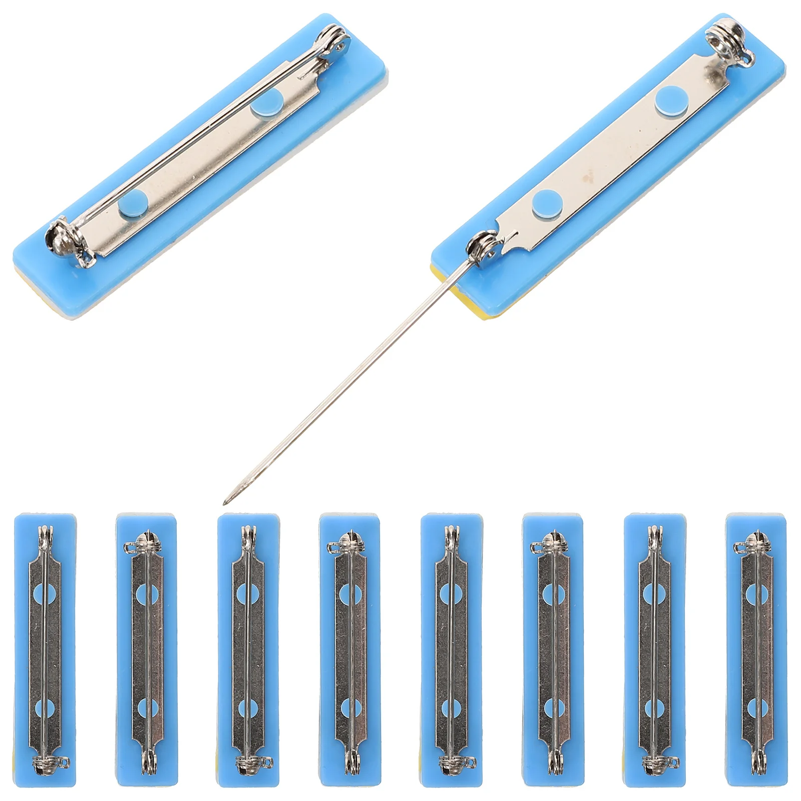 10pcs Chest Buckle Worker Number Pin Accessories Self-Adhesive Safety Bar Pin Id Badge Back Craft Diy Name Tag Holder Office