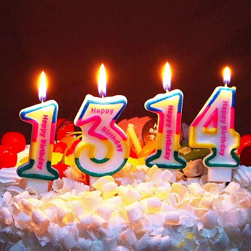 

50pcs/lot 7.5CM 0-9 Big Number Birthday Art Candles Wedding Anniversary Birthday Party Cake Decors Colorful Party Supplies