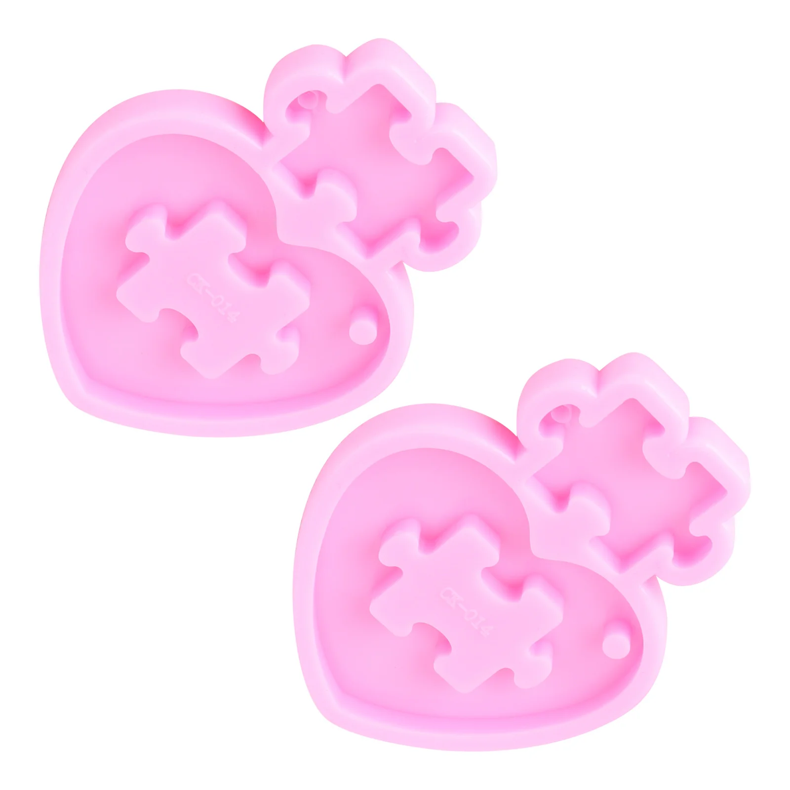 

2Pcs DIY Heart Puzzle Mold Silicone Keychain Craft Tool for Homemade Pendant Decor Unique Gift Idea Supplies DIY Mold Tool