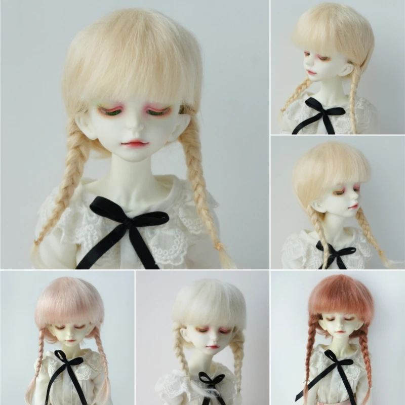 1/6 1/4 1/3 YOSD MSD SD  Mohair Doll Wigs  JD018 6-7inch 7-8inch 8-9inch  Anna Double Braid  BJD Hair  Country Girl Wig Styles