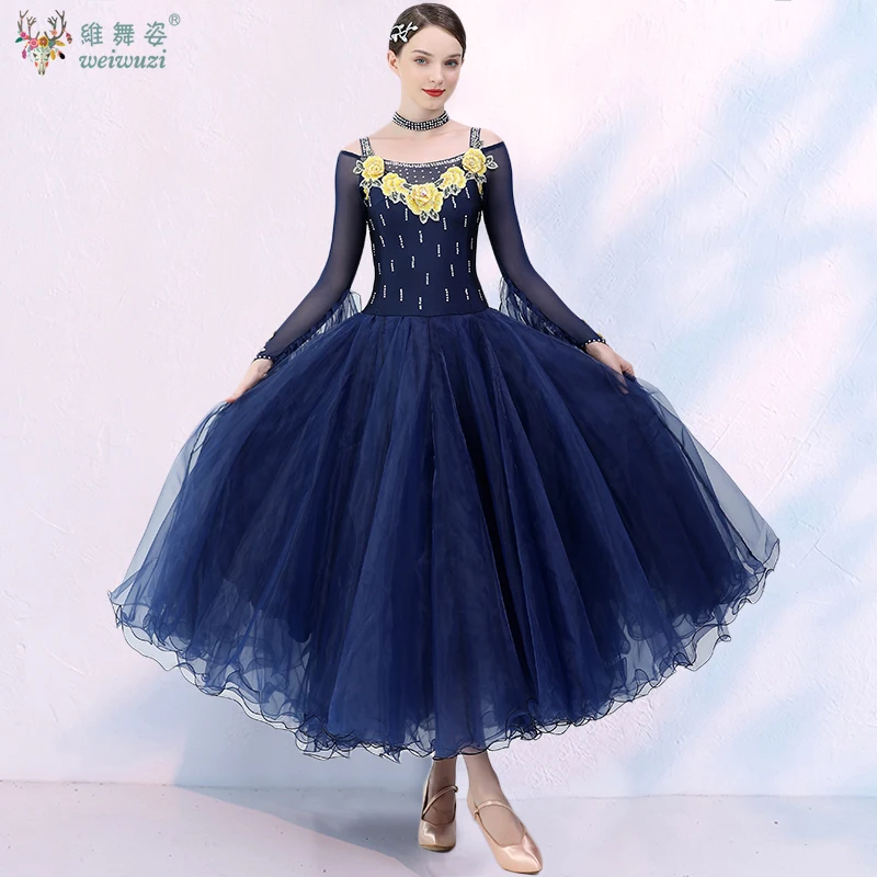 Ballroom Dancing Competition Dresses Women's Luxury AB Stone Performance Costumes Waltz Social Modern Dance Big Swing Dress
