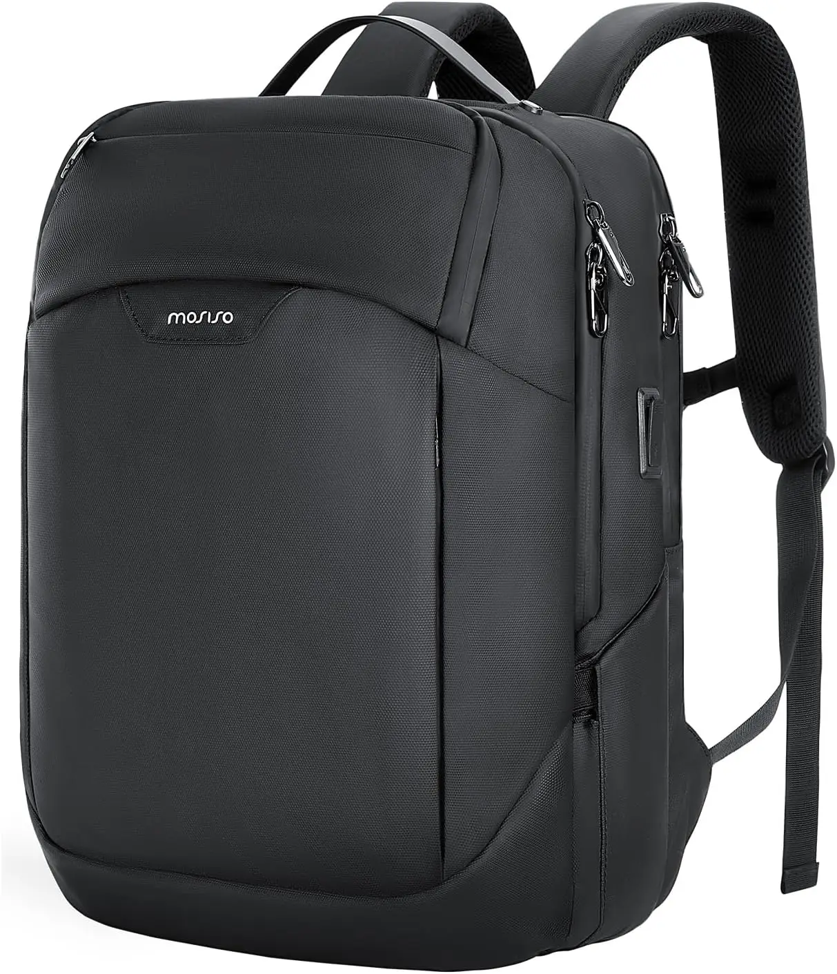 MOSISO 15.6-16 inch Waterproof Laptop Backpack with USB Charging Port & Front Wet & Dry Pocket, Business Commute Backpack
