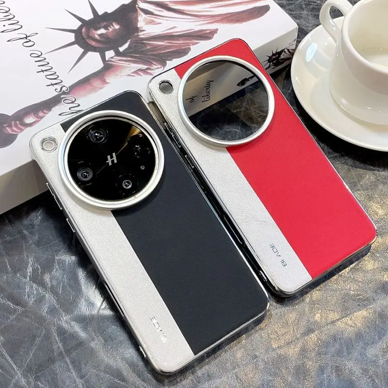 For OPPO Find X8 Ultra X8S Plus Case Simple Electroplating Frame Color Matching Leather Anti-drop Cover For OPPO Find X8 Pro