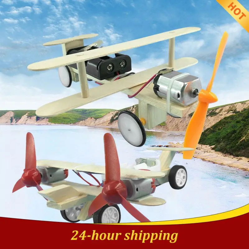 

Kid Assembling Electric Toy Electric Handmade Taxiing Airplane Model Blocks Toy Educational Experiment Toys