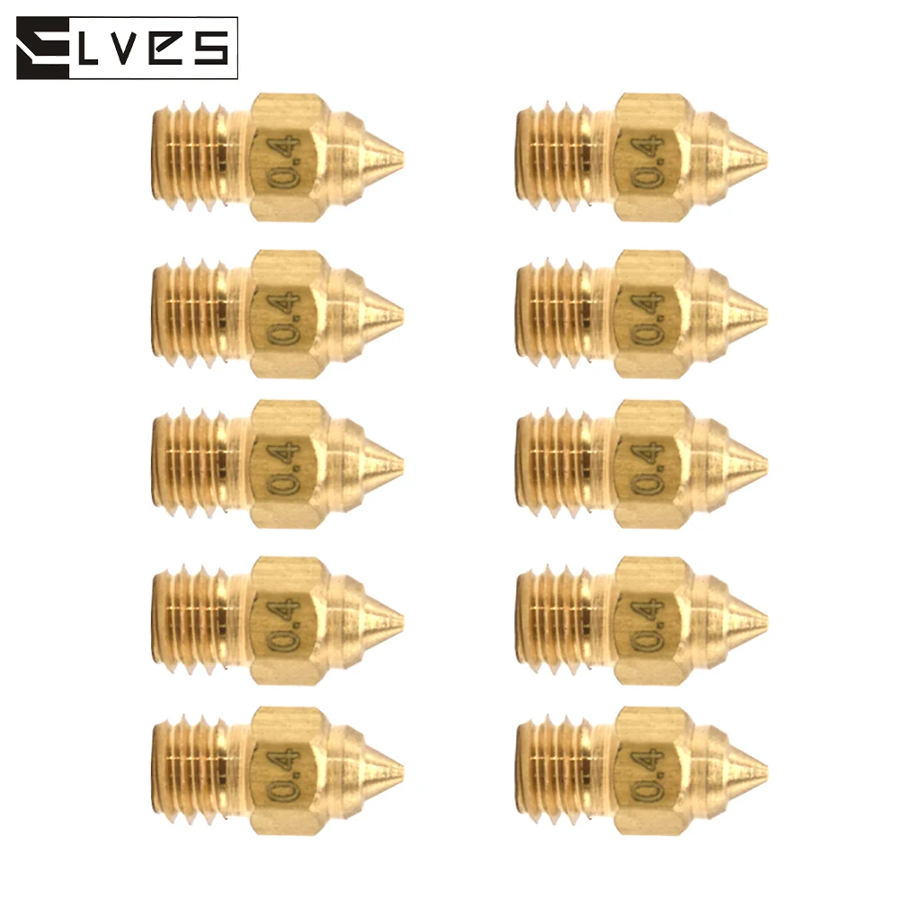 Elves 1.75mm/m6 rosca 0.2 ~ 1.2mm kit de bocal de bronze para CR-6 se/end-3 série/end-5 série/CR-10 impressora 3d cabeça de impressão de extremidade quente