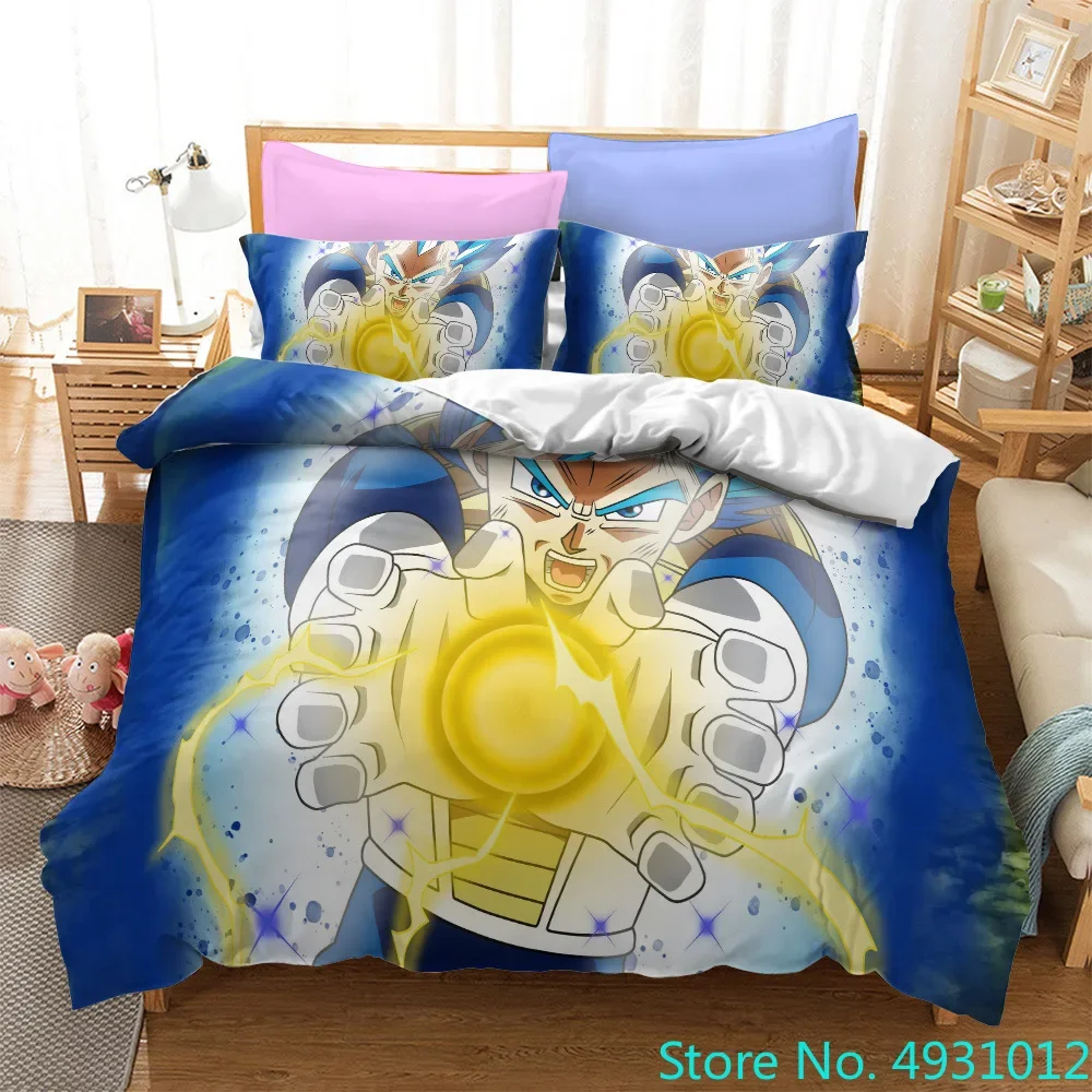 Anime Dragon Ball Z Bedding Set for Kids Boys Double Duvet Cover Comforter Sets Son Goku Vegeta Shenron Sheet Baby Bedspreads