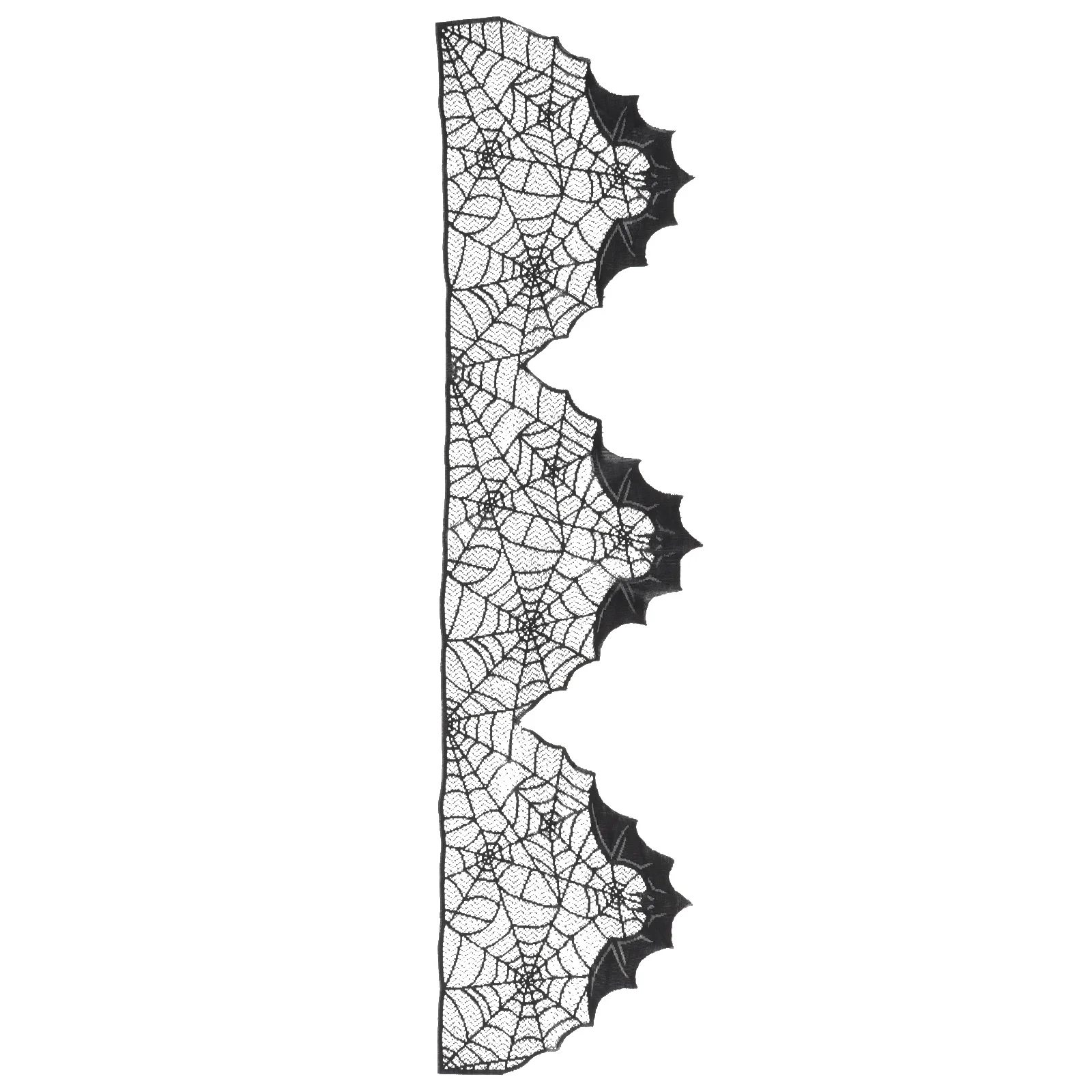 

Black Lace Tablecloth with Spider Web Design Halloween Party Decor for Table Fireplace Wall Dcor Spooky Festival Supplies