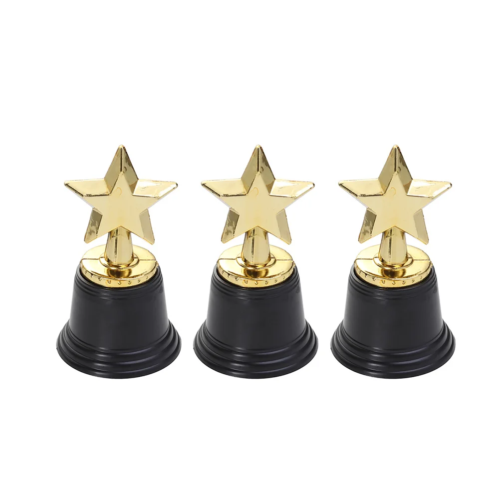 

4 Pcs Prize Trophy Star Trophies Gift Golden Award Party Ceremony Kids Encourage Staff