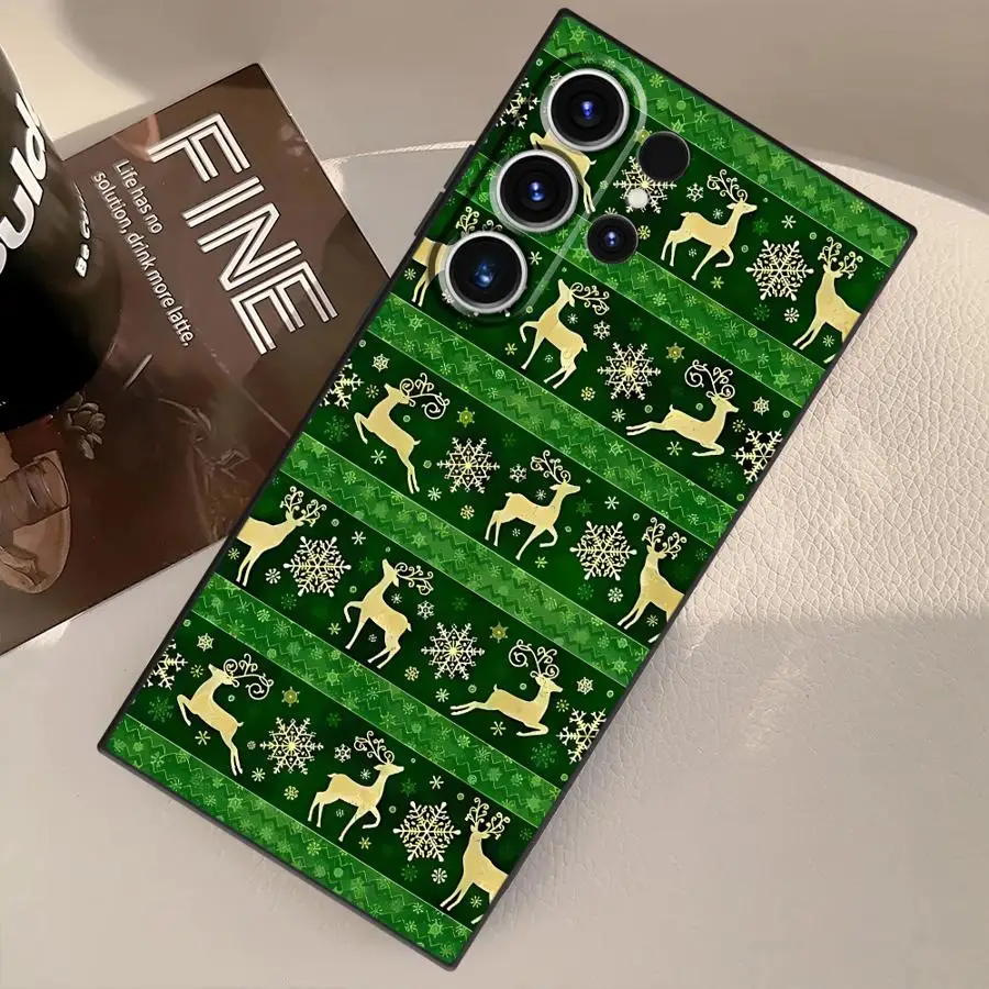 Soft Back Phone Cover Case for Samsung Galaxy S23 FE S24+ S24 Plus S25+ S22 S9 S21 S25 Ultra S20 Christmas