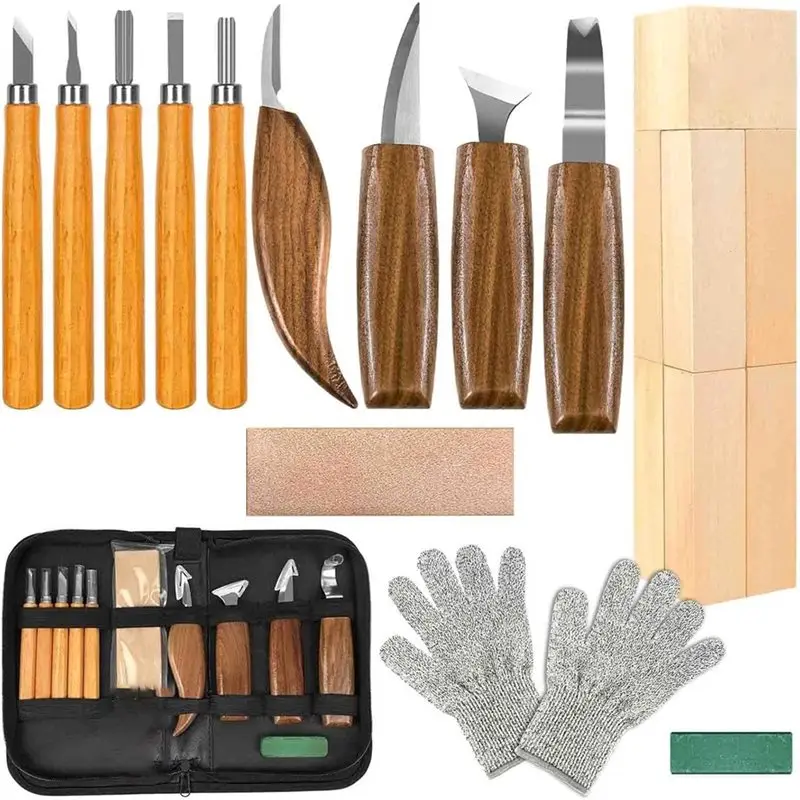 【happy】set-di-utensili-per-la-lavorazione-del-legno-kit-da-23-pezzi-per-amanti-del-fai-da-te-e-principianti-inclusi-blocchi-di-legno-di-tiglio-borsa-portaoggetti-in-pu