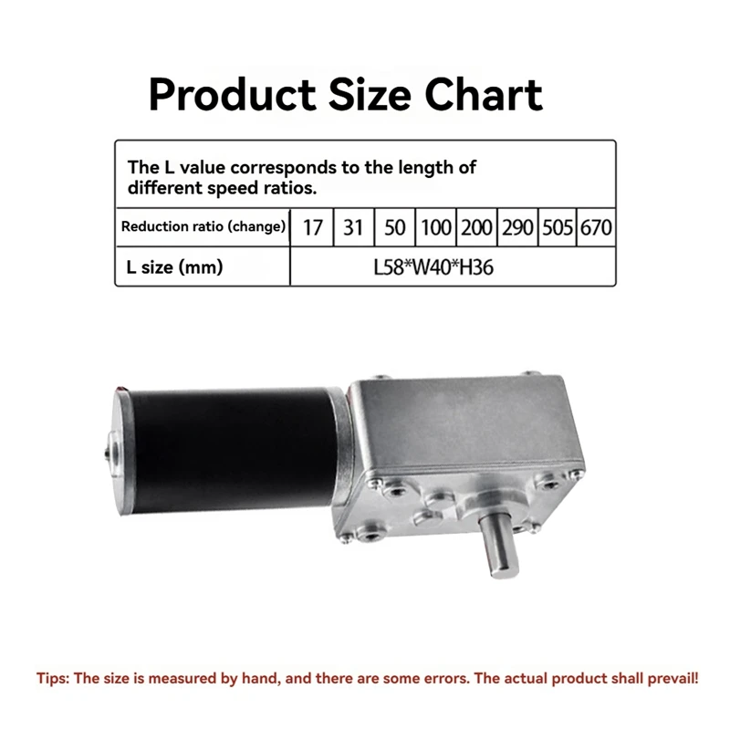 5840-31ZY Turbo Worm Encoder Micro DC Reduction Motor Self Locking Speed Control Small Motor 24V 24V40RPM