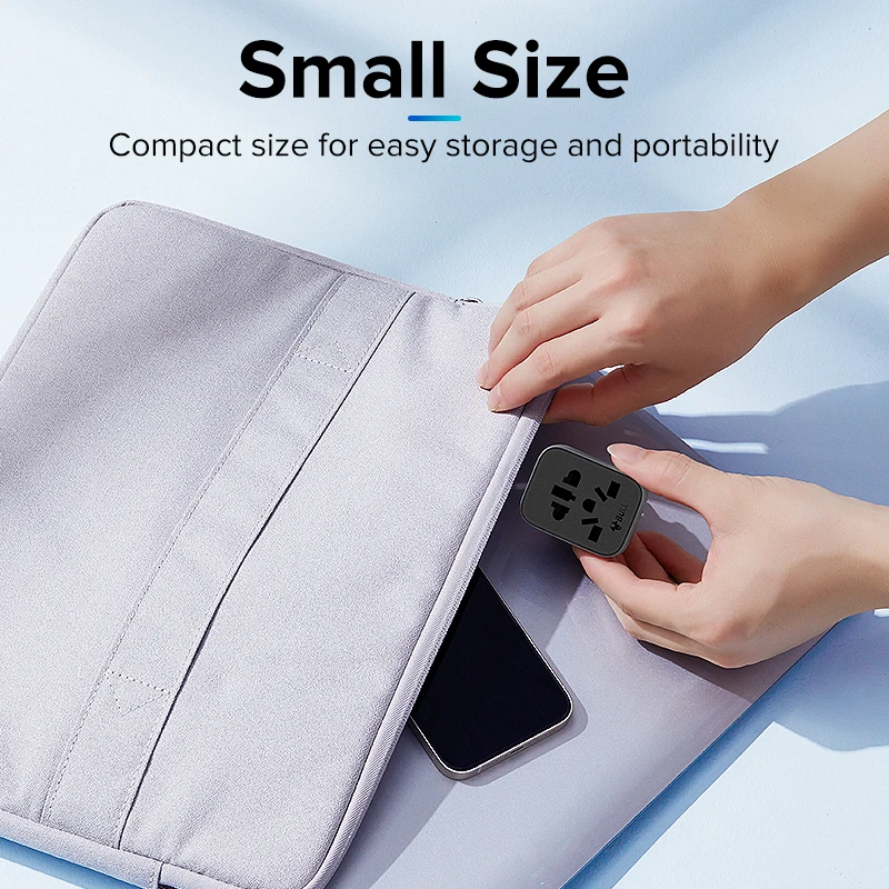 GONEO Safety EU/UK Standard Adapter with EU US UK AU Socket for International Travel, Home Appliances, Business and Study