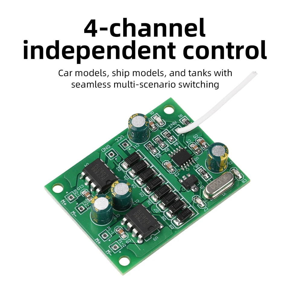 2.4 GHz 4-ch Wireless Remote Control Receiver Board Toy Car and Boat Model Kit, DIY Remote Control Accessories, Driver Module