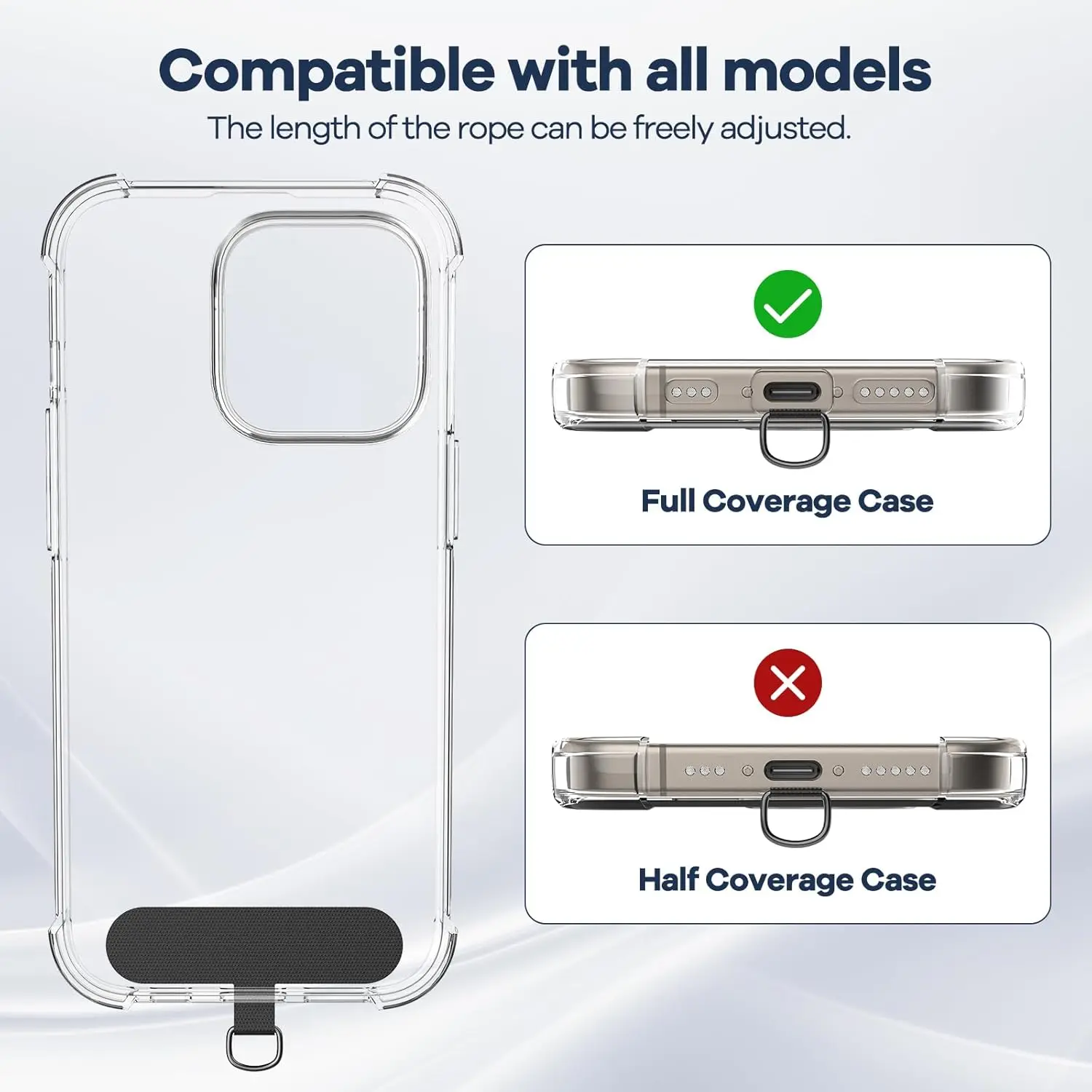 Phone Lanyard, Adjustable Strap, Adjustable and Removable Cell Phone Multifunctional Patch Lanyards Compatible with Smartphones