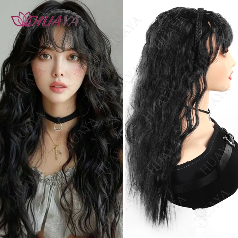 

Синтетический топпер для женщин, длинная волна воды, топ с зажимом, топпер для наращивания волос, истонченные волосы, синие волосы, увеличение объема