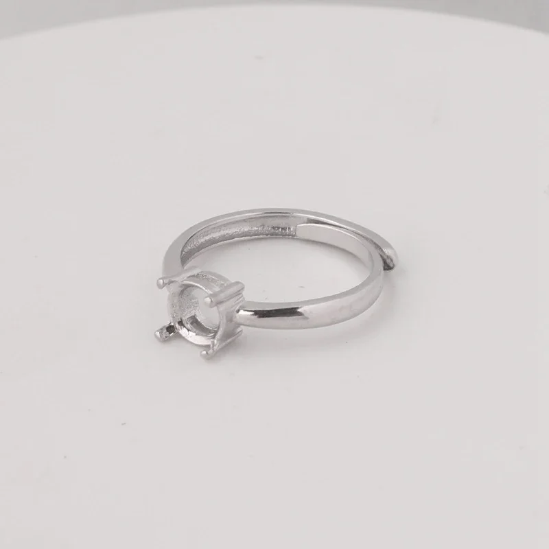 2 szt. Miedziany regulowany pierścień Pave CZ Moissanite ustawienie pierścionka półmocowana podstawa Bezel zaręczyny dla majsterkowiczów tworzenia biżuterii 6.5x6.5mm