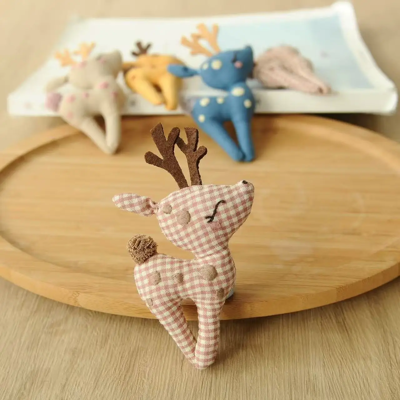 Brooch Artisan Cotton Linen Deer Woodland Multipurpose for Sweater Overcoat Tote Elegant Charming Decorative Jewelry