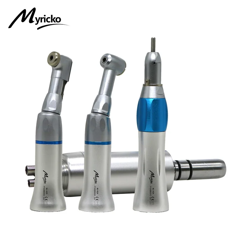 Dental Low Speed Handpiece External Push Button Single Water Spray Contra Angle 2/4 Holes Air Motor Dental Equipment