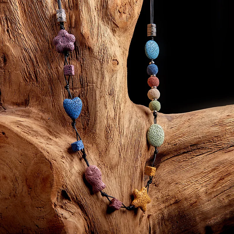 20MM Natural Lava Colorful Heart Shaped Volcanic Stone Spacer Beads Charming Loose Beads DIY Earrings Necklace Jewelry image 6