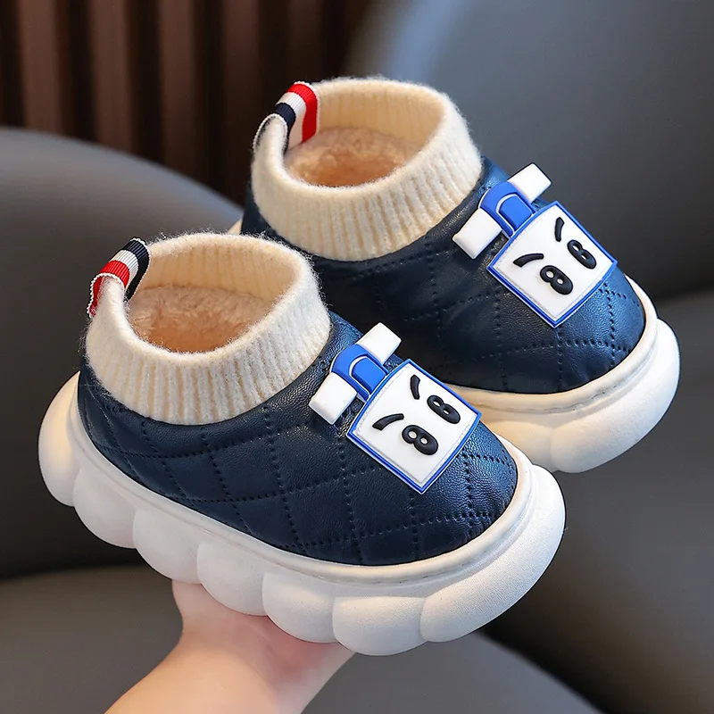 Zapatos Niña Fashion Kid\'s Boot Cute Cartoon Home Shoes for Children Waterproof Non-slip Slippers Boys Girls Warm Cotton Shoes