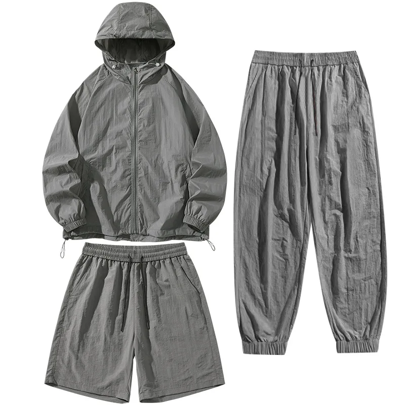 

Unisex UV Protection Outdoor Sport Suit Breathable Ice Silk Nylon Hiking Climbing Camping Set With Sun