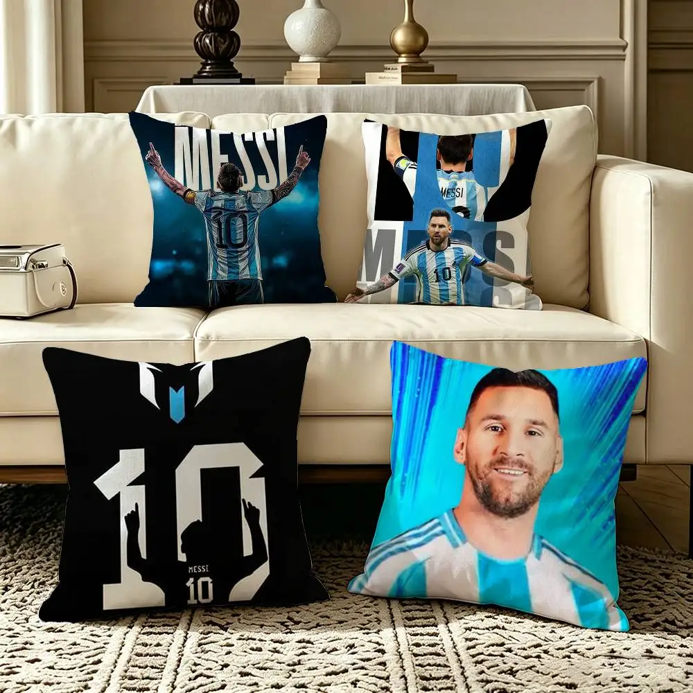 Football Lionel Messi-10  Pillow Case Square Double-Sided Sofa Cushion Cover Bedroom Bedside Pillow