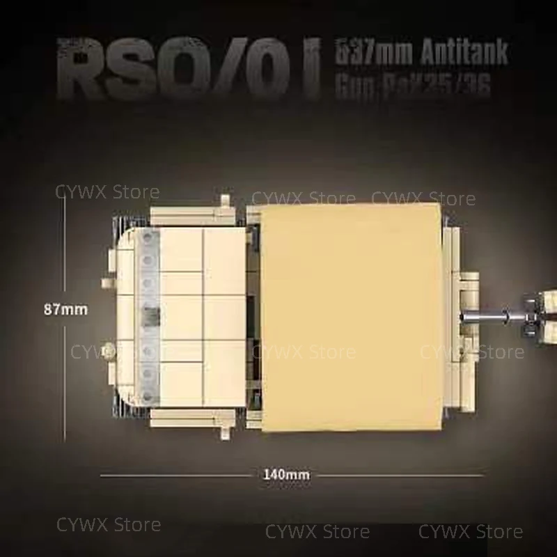 الحرب العالمية الثانية الألمانية RSO تتبع اللبنات مركبة ، مكافحة نموذج الطائرات اللعب ، اكسسوارات سلاح ، عيد ميلاد وعيد الميلاد هدية ، 37 مللي متر