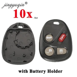 Jingyuqin 10pcs Buick 2003-2007 Chevrolet Trailblazer GMC 교체 Fob 케이스 용 배터리 홀더가있는 원격 자동차 키 쉘