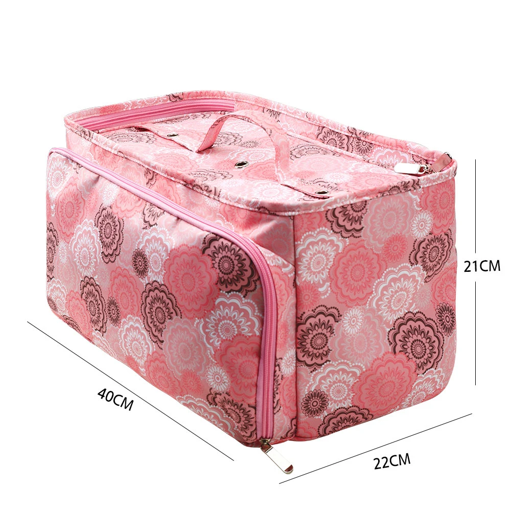 Empty Knitting Square Storage Bag Wool Knitting Save Tool Sewing Model Pink Printing Handbag DIY Tool Storage Bag