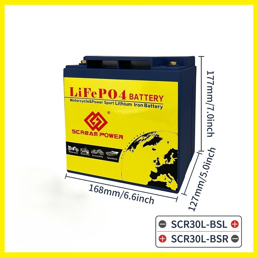 30L-BS 12v Lithium Motorcycle Battery,CCA 720A 12V for Motorcycle,ATV/UTV,4-Wheeler, Snowmobile,Watercraft,Scooter,Jet Skis