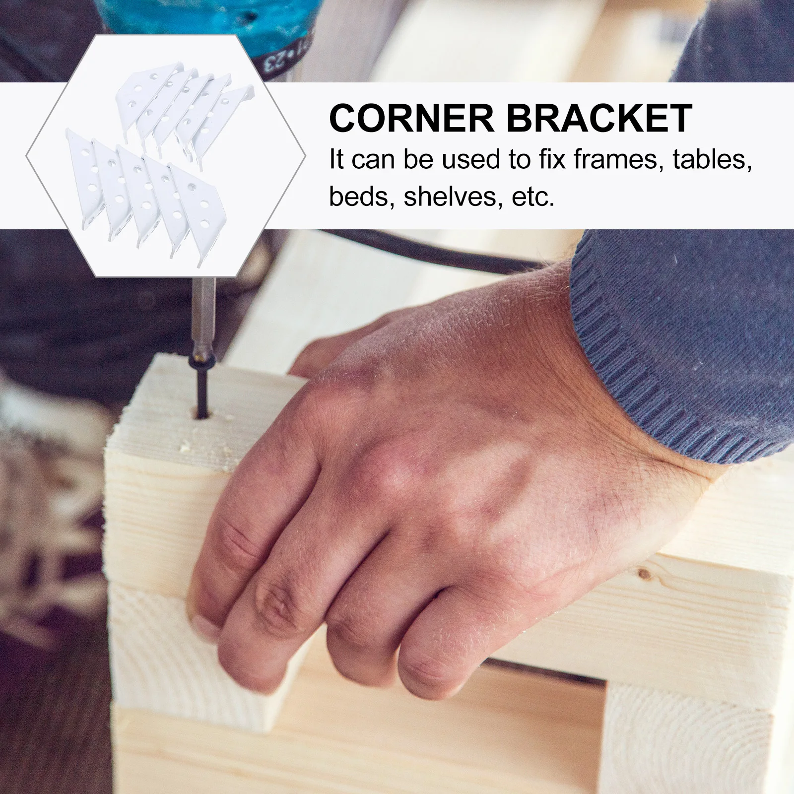 

20Pcs Stainless Steel Multifunctional Corner Brackets Cabinet Corner Brace for Furniture Support Shelf and Hardware Use