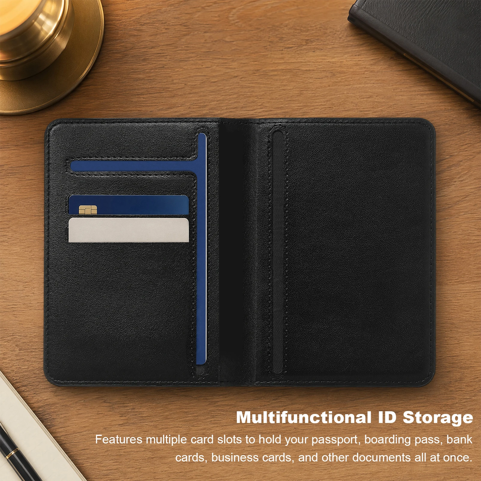 Anti-Lost Smart Passport Cover Location Tracker PU Leather Multi-Slot Card Holder Travel Wallet Wireless Charging for IOS