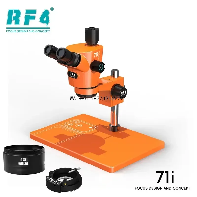 wmwmnu RF4-71i Microscope 6.5 - 65X True Optical Zoom 30° Ergonomic Inclination Angle With Professional and Reliable Tools
