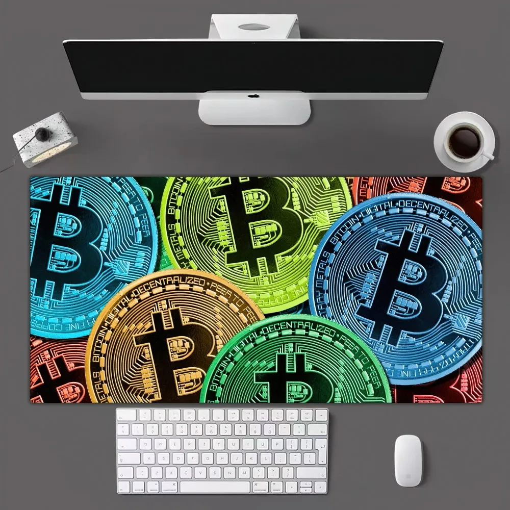 Bitcoin Dots BTC Mousepad Mousepad Gamer Mouse Pad Size For Office Long Table Mat