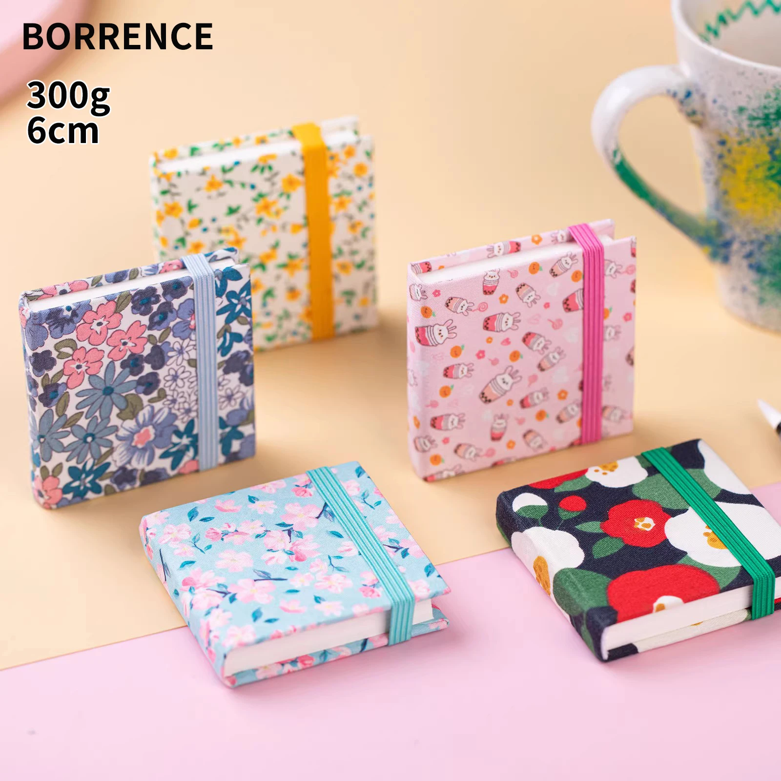 Borrence 6cm Mini Watercolor Painting Book 20Sheets 300g Thickened Drawing Notebook Portable Pocket Sketchbook Art Painting