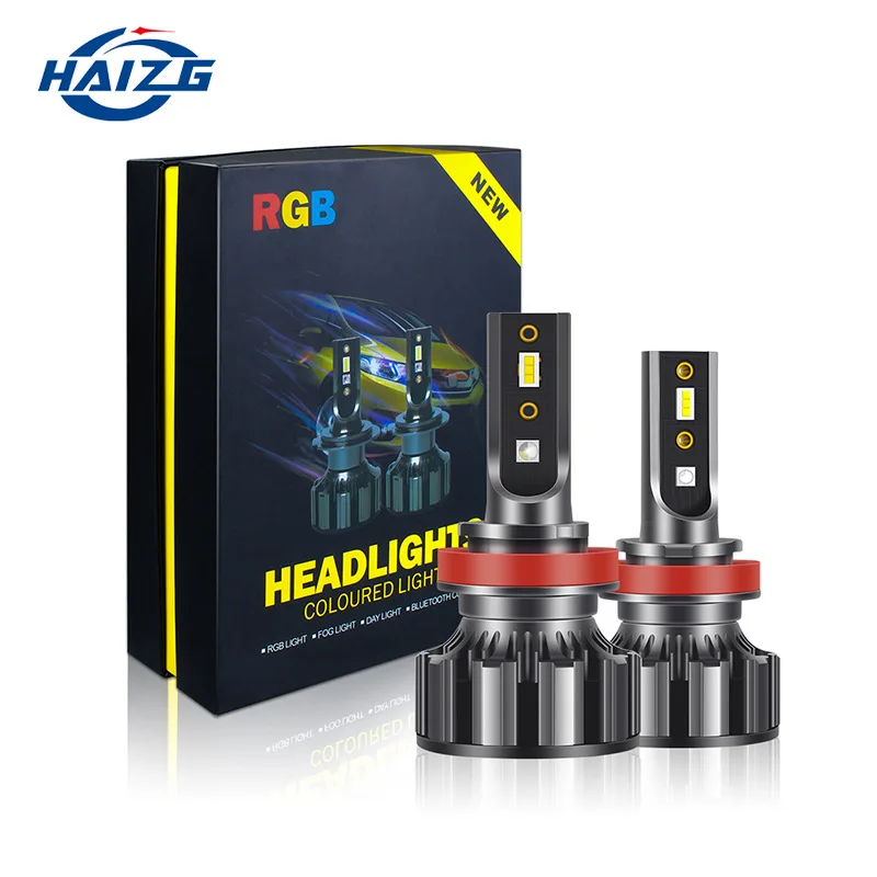 

HAIZG CarledHeadlightRGBColorful Color-Changing HeadlightH7H11Voice ControlAPPControl Super Bright Headlight