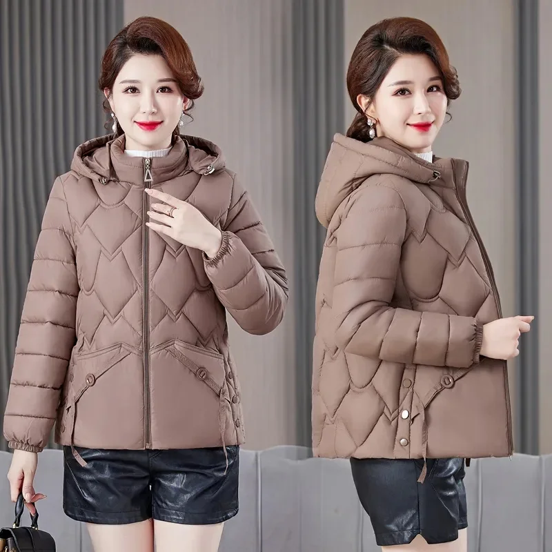 Winter Jacket Women Parkas 2023 New Korean Fashion Down Cotton Jacket Long Sleeve Hooded Parka Casual Loose Snow Wear Coat