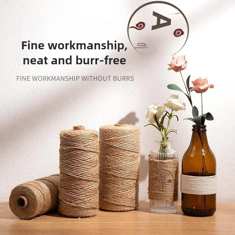 

50m Handmade DIY material retro decorative thick hemp rope plus thick and thin hemp rope woven jute rope