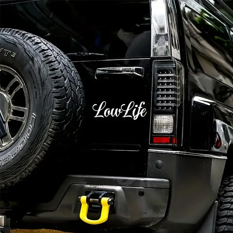 2-Pack The Text Low Life Decal 15x5cm Vinyl Waterproof Aesthetic Sticker Suitable for Cars, Motorcycles, Helmets, Trucks
