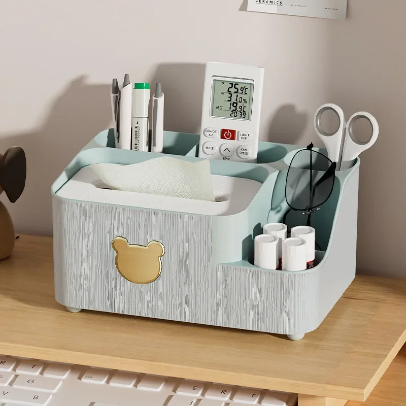 Desktop Tissue Box for Home Remote Control Storage Desk Organizer Office Multifunctional Sundries Ontainer Storage Home