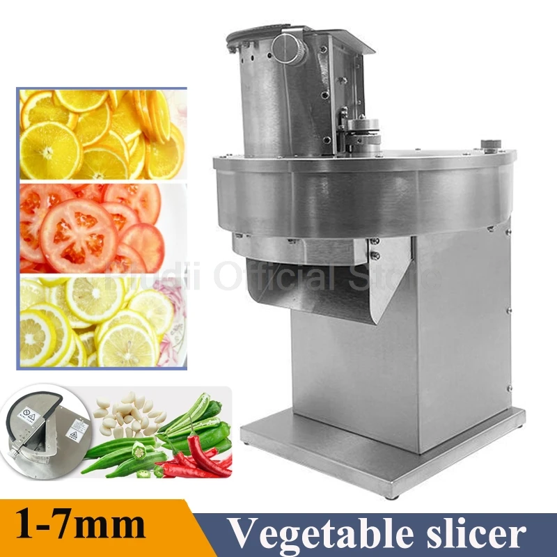 Electric Vegetable Fruit Slicer Stainless Steel 1-7mm Slicing Machine with Shredder Blade for Home Vegetable Processing Machine