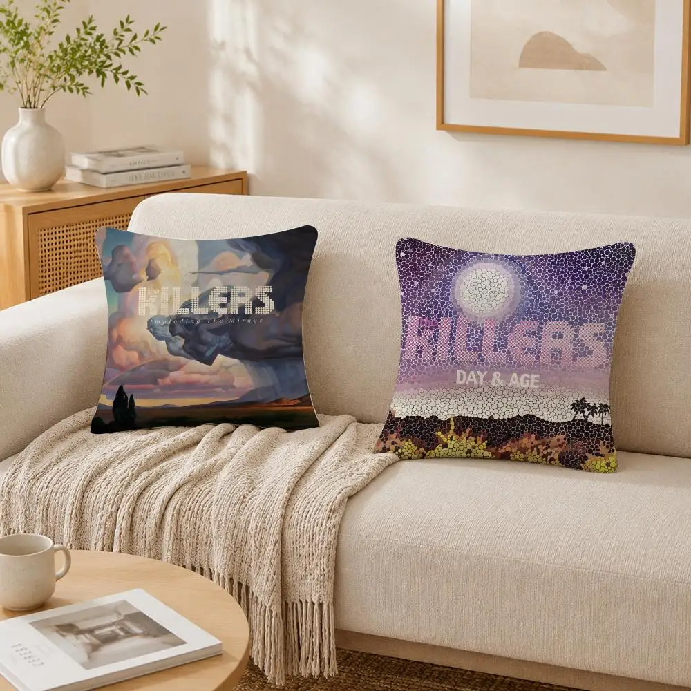 RocK Band The K-Killers Cushion Cover Plush Decorative Pillow Case With Hidden Zipper Cutecore Room Decor For Home